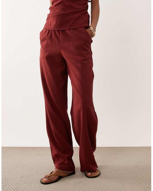 Mango Red Riga Relaxed Trouser Co-ord