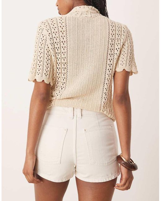 Pantalones Cortos Vaqueros De Sastre Blanco Marfil De Estilo Marinero Bettie De Free People de color Natural