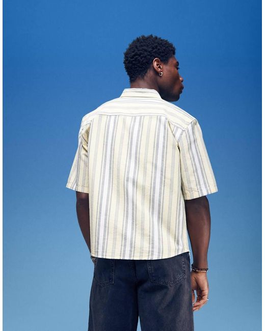 Camisa A Rayas Amarillas De Manga Corta De Weekday de hombre de color Blue