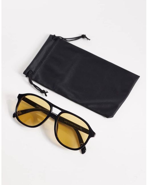 ASOS Natural Aviator Sunglasses With Lens
