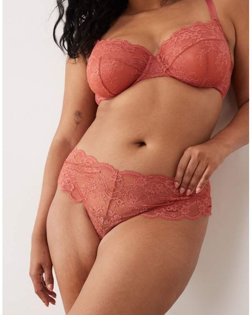 ASOS Orange Asos Design Curve Lola Lace Lingerie Thong