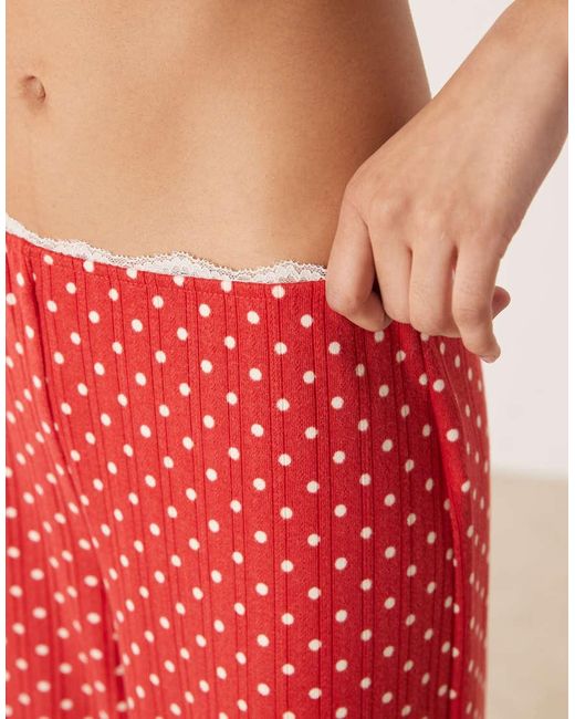 Abercrombie & Fitch Red Pointelle High Rise Pyjama Bottoms Co-Ord