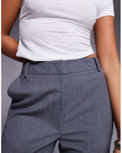 Pantaloni Sartoriali Dritti Slim Grigi di ASOS in Blue