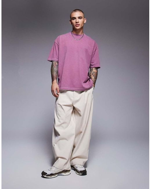 ASOS Purple Heavyweight Oversized T-shirt for men