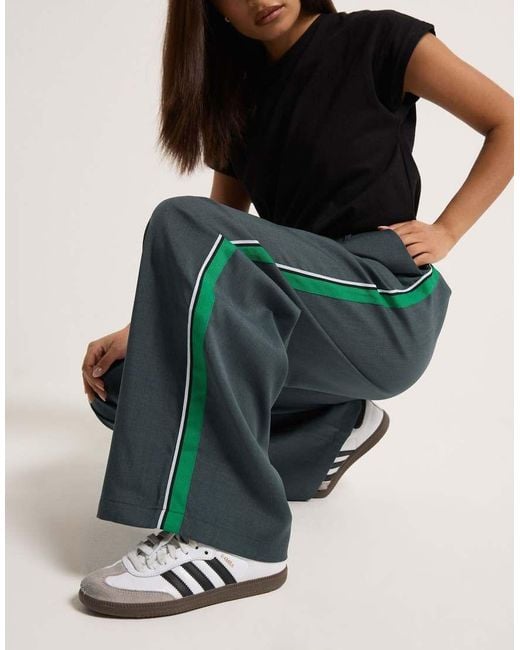 PixieGirl Gray Petite Striped Formal Trousers