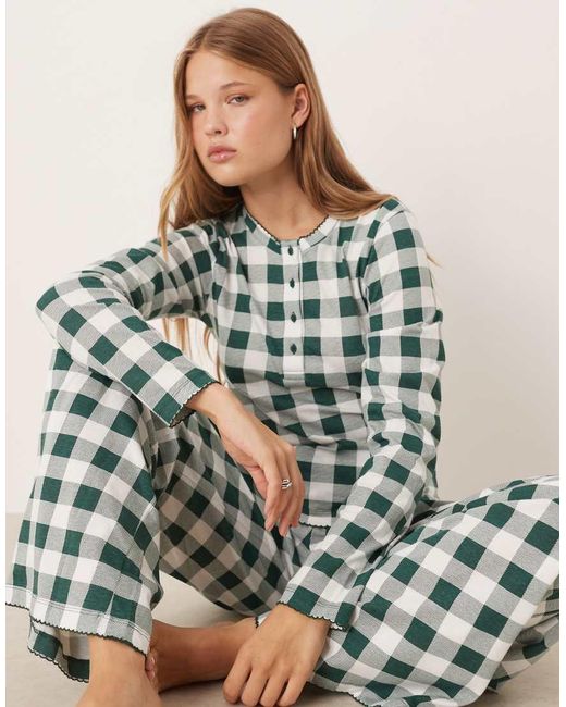 ASOS White Mix & Match Pajama Pants With Velvet Waistband