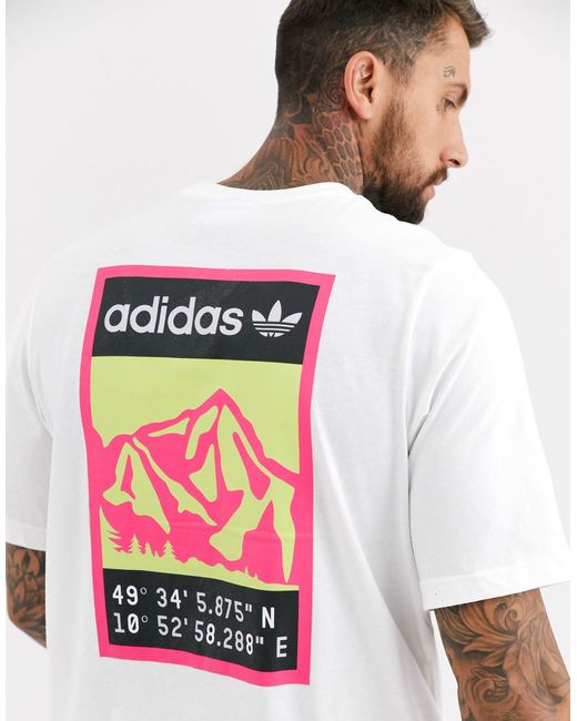 Adidas Originals White Adiplore T-shirt With Back Print for men
