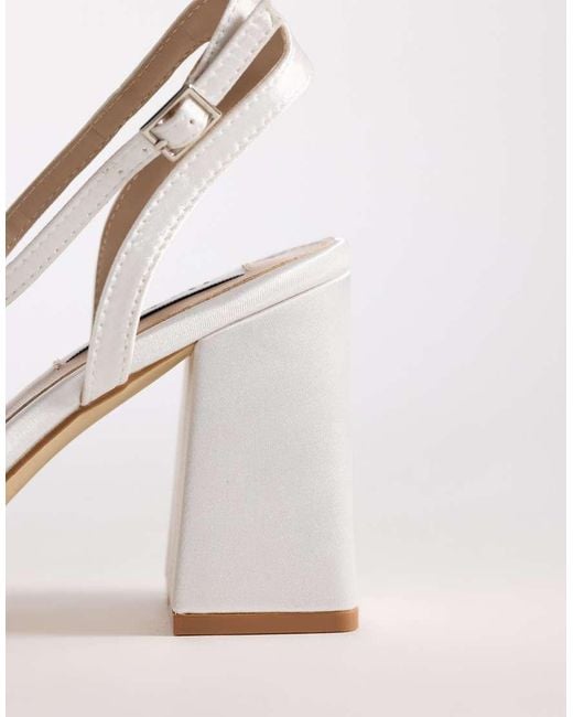 Be Mine Wide Fit White Be Mine Bridal Wide Fit Eshma Block Heeled Sandals