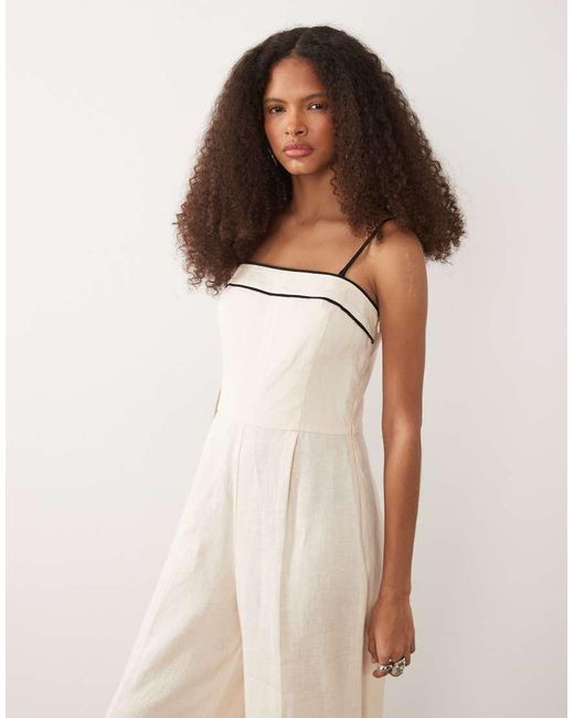 Mango Natural Strappy Jumpsuit