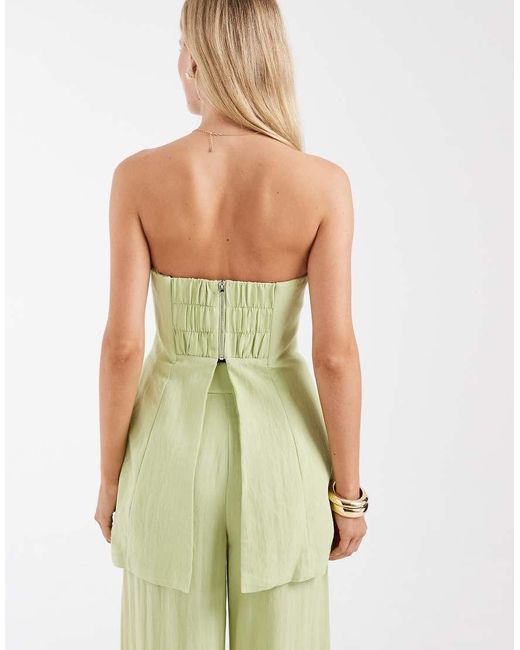 Vero Moda Green Longline Bandeau Top Co-ord