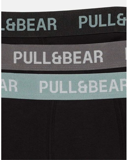 Pull&Bear Black Pack Of 3 Boxers for men