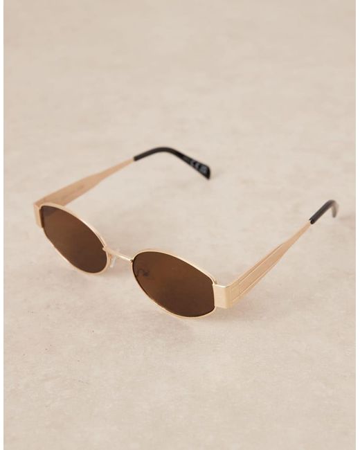 Gina Tricot Brown Oval Metal Frame Sunglasses