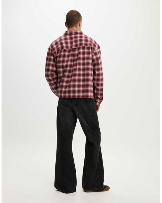 Cotton On Red Baggy Bootcut Jean for men