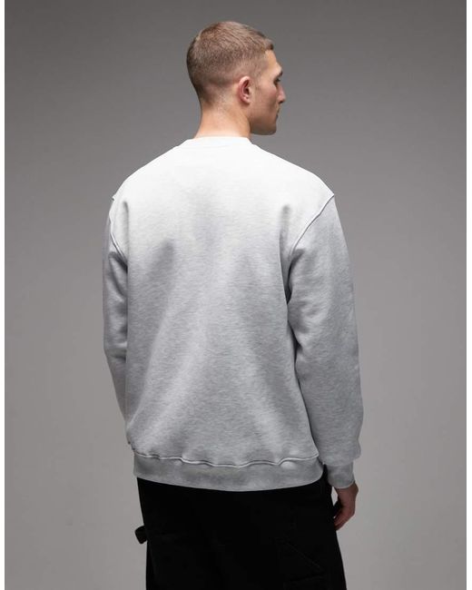 CAT WWR Gray 300Gsm Embroidered Logo Loose Fit Sweatshirt for men