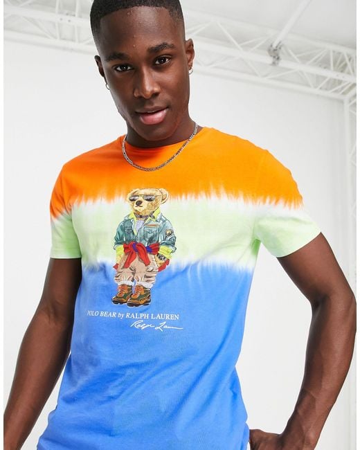 Polo Ralph Lauren Outdoor Bear Print Tie Dye T-shirt in Blue for Men | Lyst  Canada