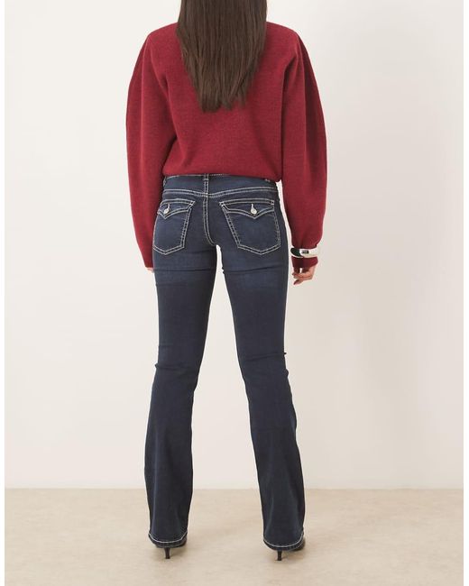 Gina Tricot Red Low Waist Bootcut Jeans