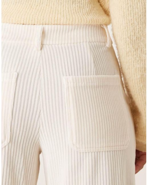 Vila Natural High Waisted Corduroy Trousers