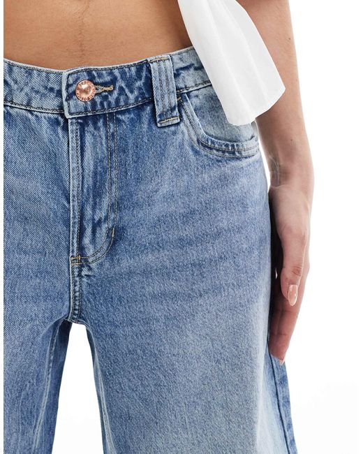 Bershka Blue – baggy-jeans-shorts