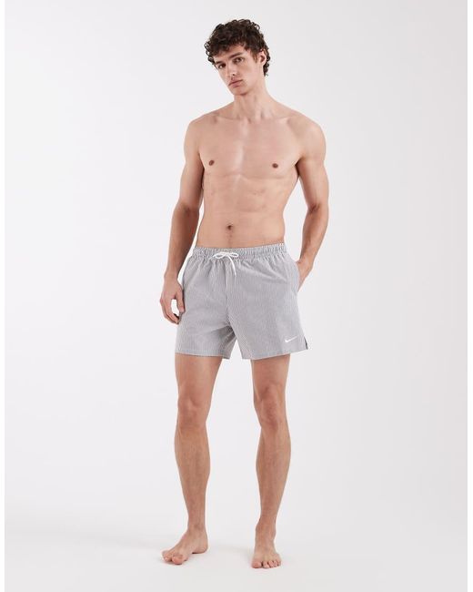 Nike Blue Nike 5 Inch Volley Seersucker Swim Shorts for men