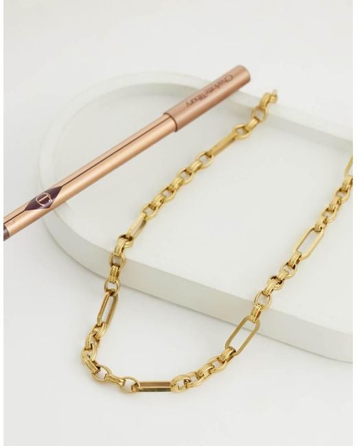 ASOS Metallic Asos Design Curve Waterproof Stainless Steel Mixed Link Necklace