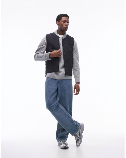 SELECTED – gestepptes gilet in Blue für Herren