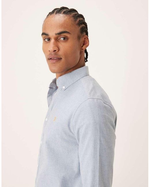 Farah Gray Steen Long Sleeve Casual Logo Shirt for men