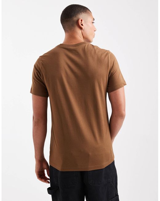 Nike – club – braunes t-shirt in Brown für Herren