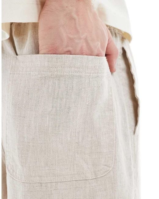 Pantalones Holgados De Lino De Cotton On-Blanco Cotton On de hombre de color White