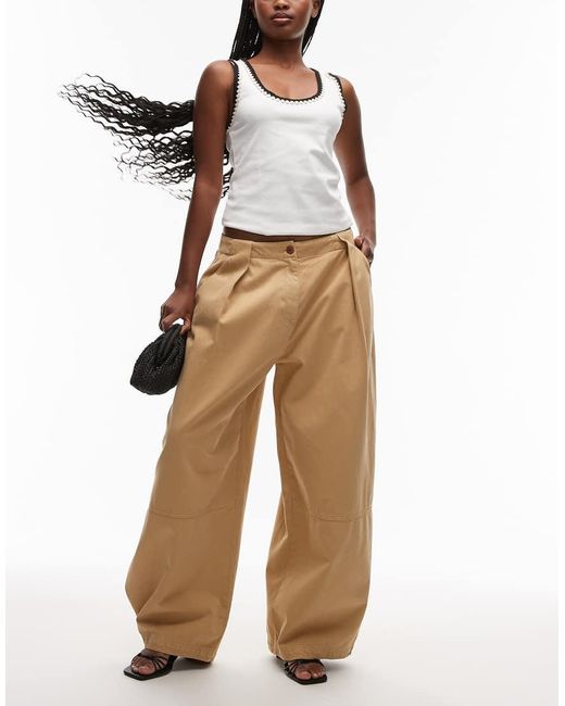 ASOS Casual Chino's Met Ronde Pijpen in het Natural