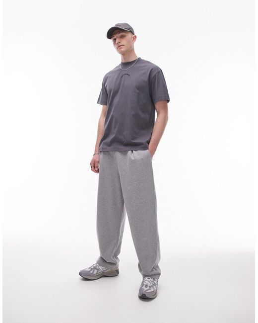 Premium - t-shirt oversize avec inscription « another day » brodée - anthracite Topman pour homme en coloris Gray
