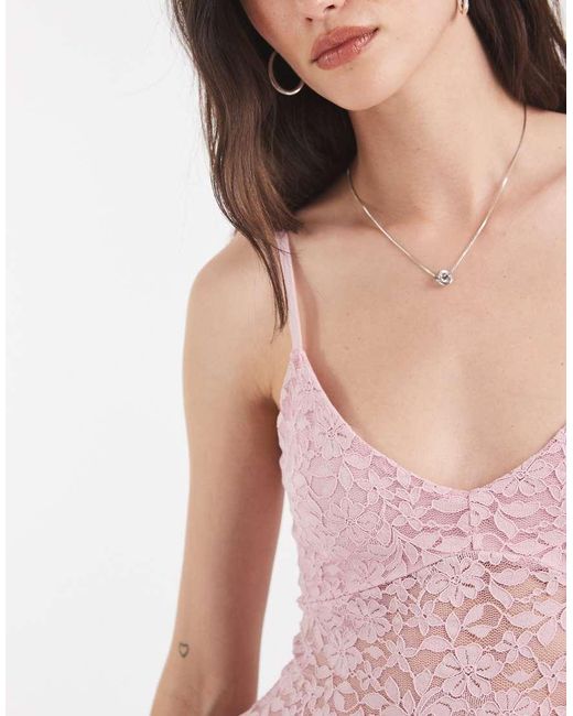 Hollister Brown V Neck Lace Cami Top
