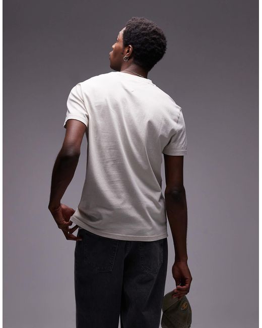 T-shirt à logo universitaire motif cachemire - cassé Tommy Hilfiger pour homme en coloris Gray