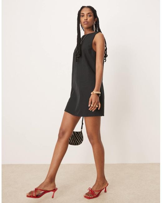 Pretty Lavish Black Reversible Button Back Mini Shift Dress