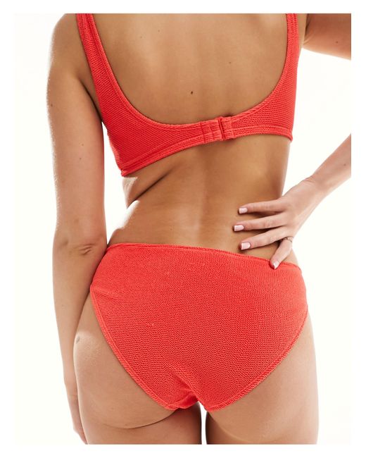 & Other Stories Red Crinkle Bikini Brief