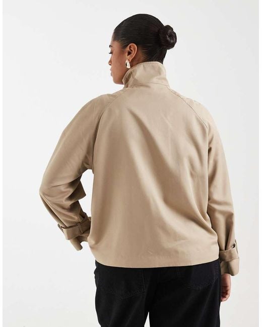 Vero Moda Natural Funnel Neck Short Trench Coat