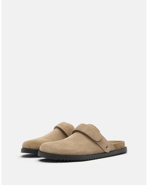 Pull&Bear Natural Leather -position Strap Clogs