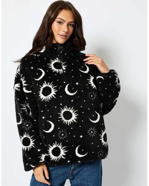 Skinnydip London Black London Celestial Longline Fleece