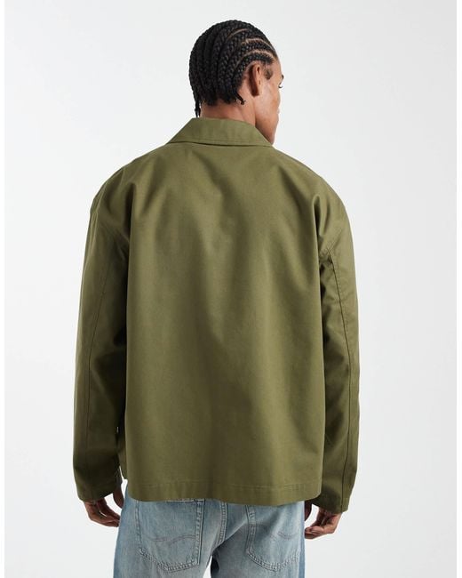 ASOS Green Oversized Worker Jacket for men