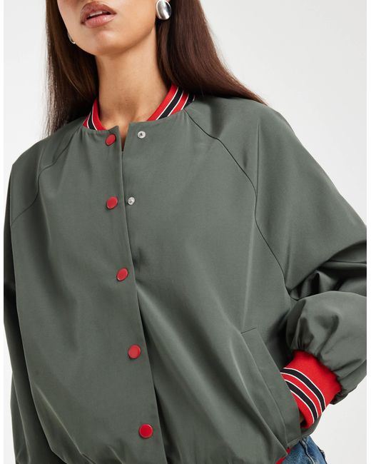 ASOS Green Varsity Bomber Jacket