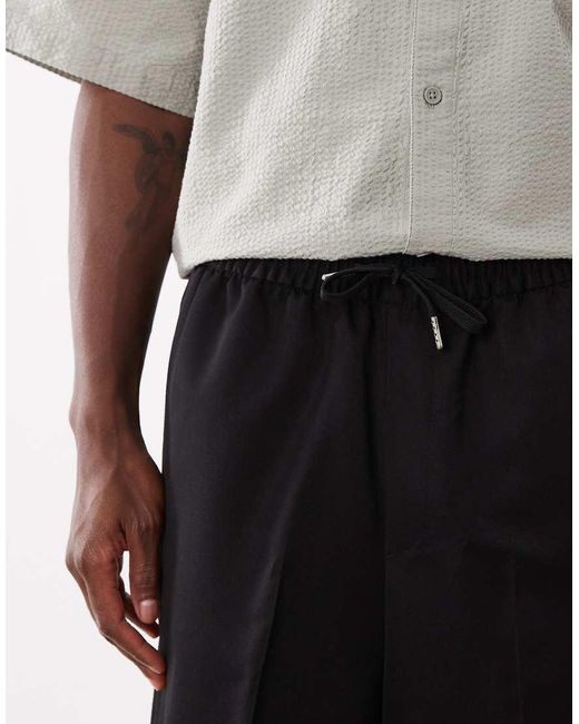 ASOS Black Tailored Pull On Bermuda Shorts for men