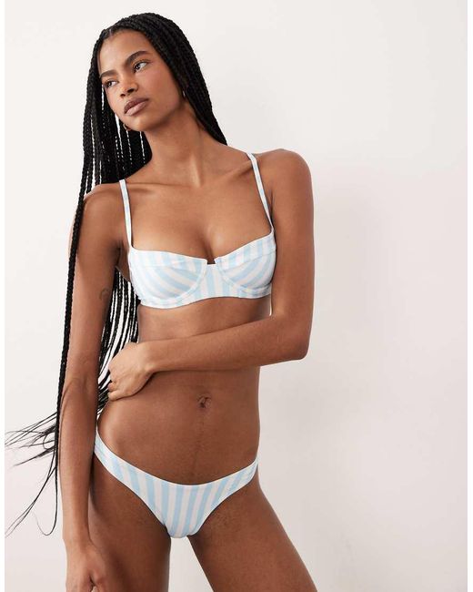 Free Society Brown Deckchair Stripe Underwire Bikini Top