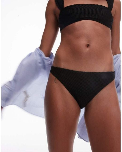 & Other Stories Black Textured Bikini Bottoms