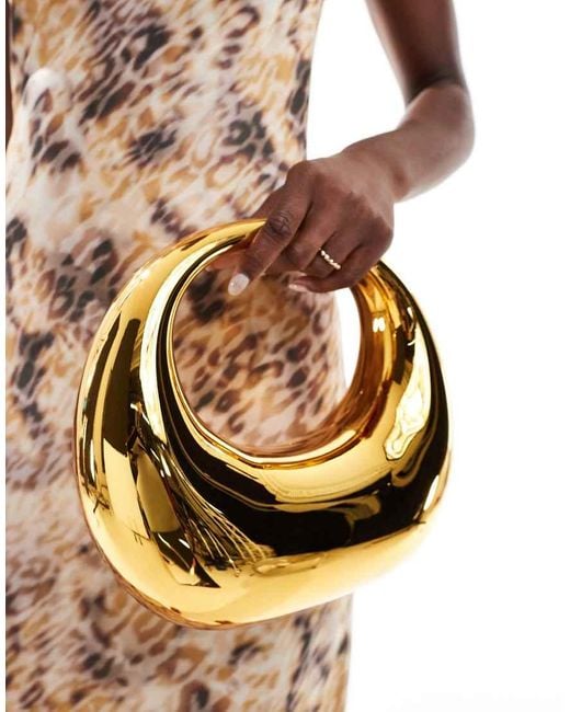 ASOS Metallic Hardcase Scoop Clutch