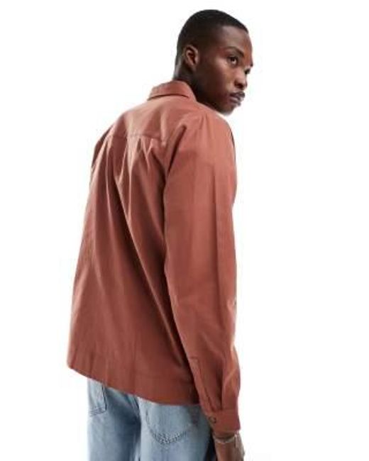 Another Influence Red Pocket Overshirt for men