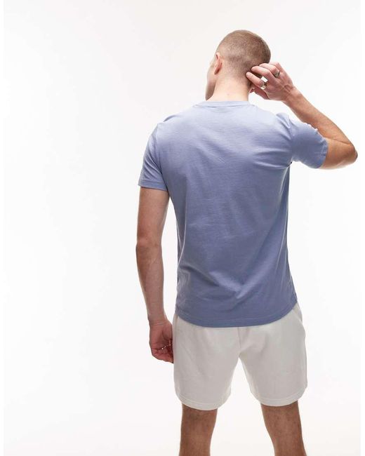 T-Shirt Basic A Maniche Corte Pallido di Mango in Blue da Uomo