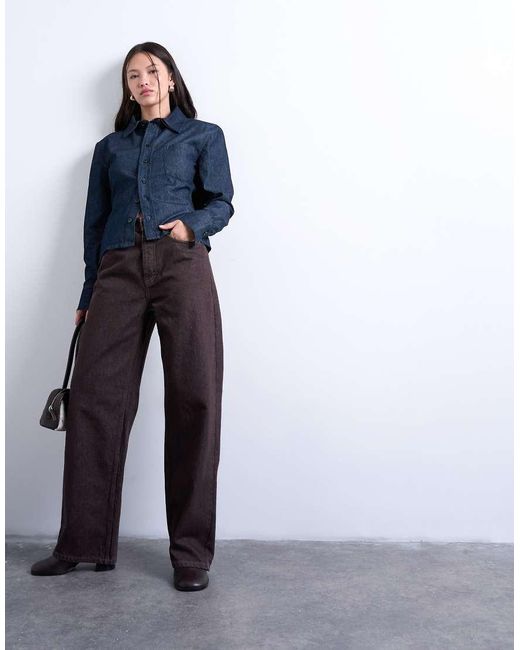 TOPSHOP Blue Column Mid Rise Jean