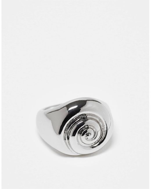 ASOS White – farbener, klobiger ring mit muscheldesign