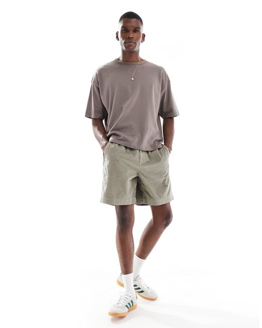 ASOS Gray Cord Jort With Workwear Patch for men