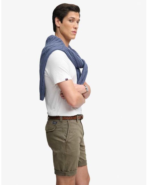 Superdry White Utility Chino Shorts for men