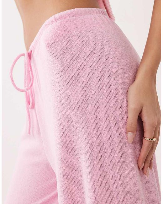 South Beach Pink Wide Leg Knitted Trouser
